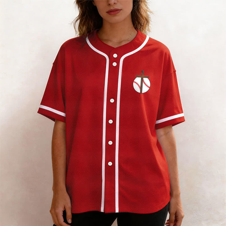 Christianartworkshop Philippians 4:13 Faith Baseball Jersey: Baseball Cross Motto Strength Devotion Athletic Shirt - image 34