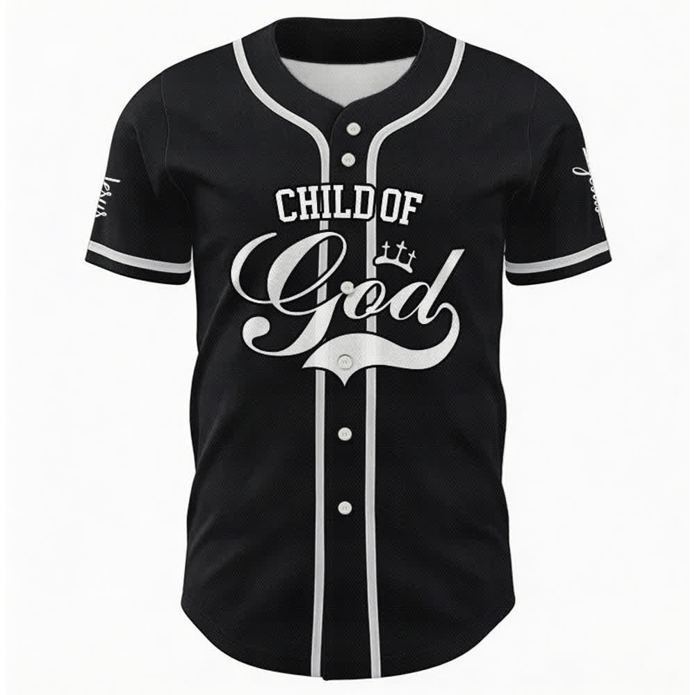 Christianartworkshop Child Of God Multicolored Contrast Trim Baseball Jersey - image 1