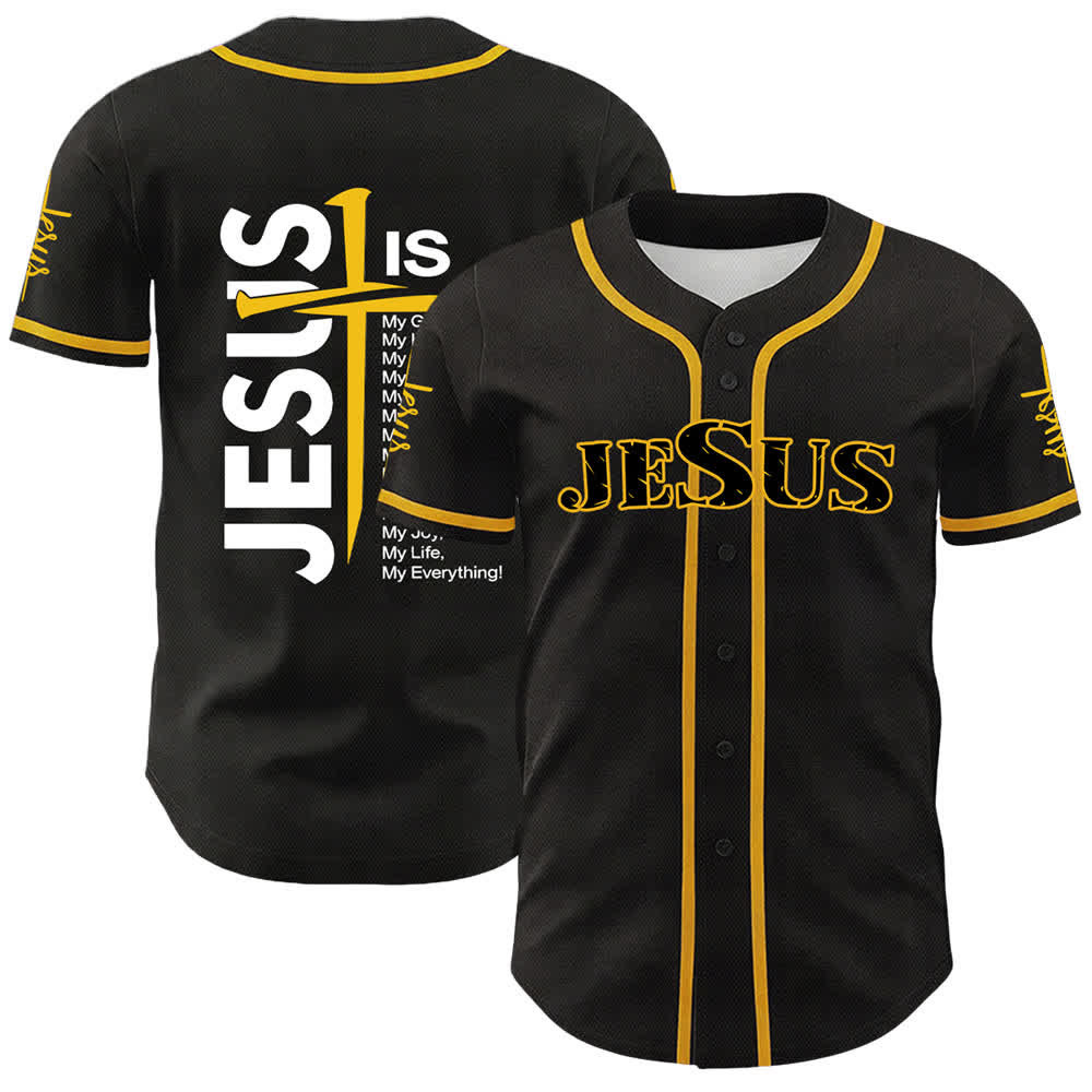 Christianartworkshop Jesus Is My Everything Faith Unisex Baseball Jersey - Yellow - 5XL - image 9