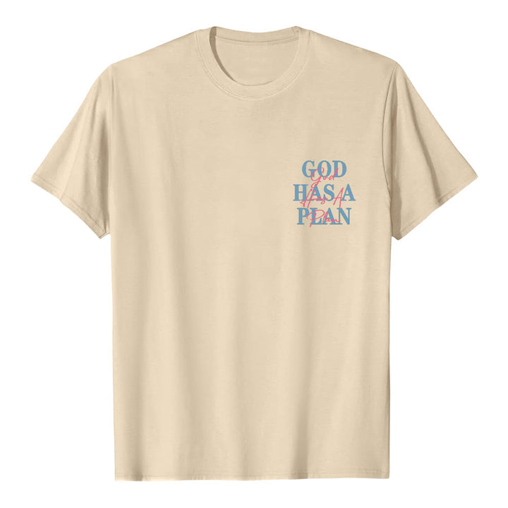 Christianartworkshop God Has A Plan Double-Side Letter Print Classic T-shirt - image 11