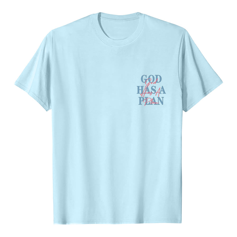 Christianartworkshop God Has A Plan Double-Side Letter Print Classic T-shirt - image 23