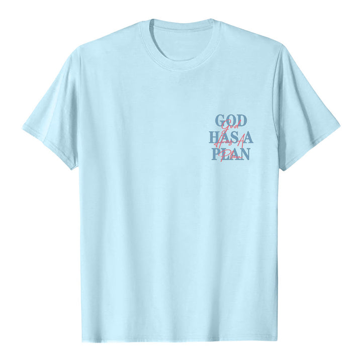 Christianartworkshop God Has A Plan Double-Side Letter Print Classic T-shirt - image 23