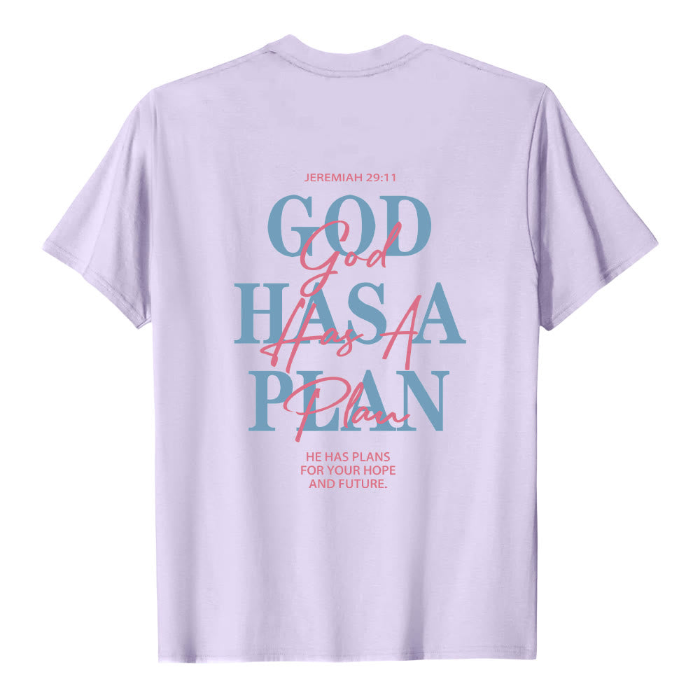 Christianartworkshop God Has A Plan Double-Side Letter Print Classic T-shirt - image 25