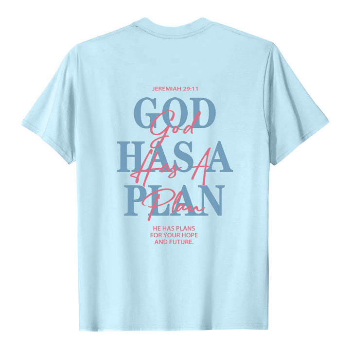 Christianartworkshop God Has A Plan Double-Side Letter Print Classic T-shirt - image 22