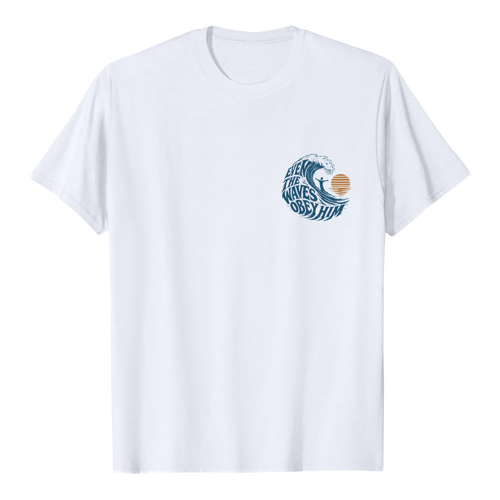 Christianartworkshop Even The Waves Obey Him Double-Side Wave Graphic Classic T-shirt - image 11