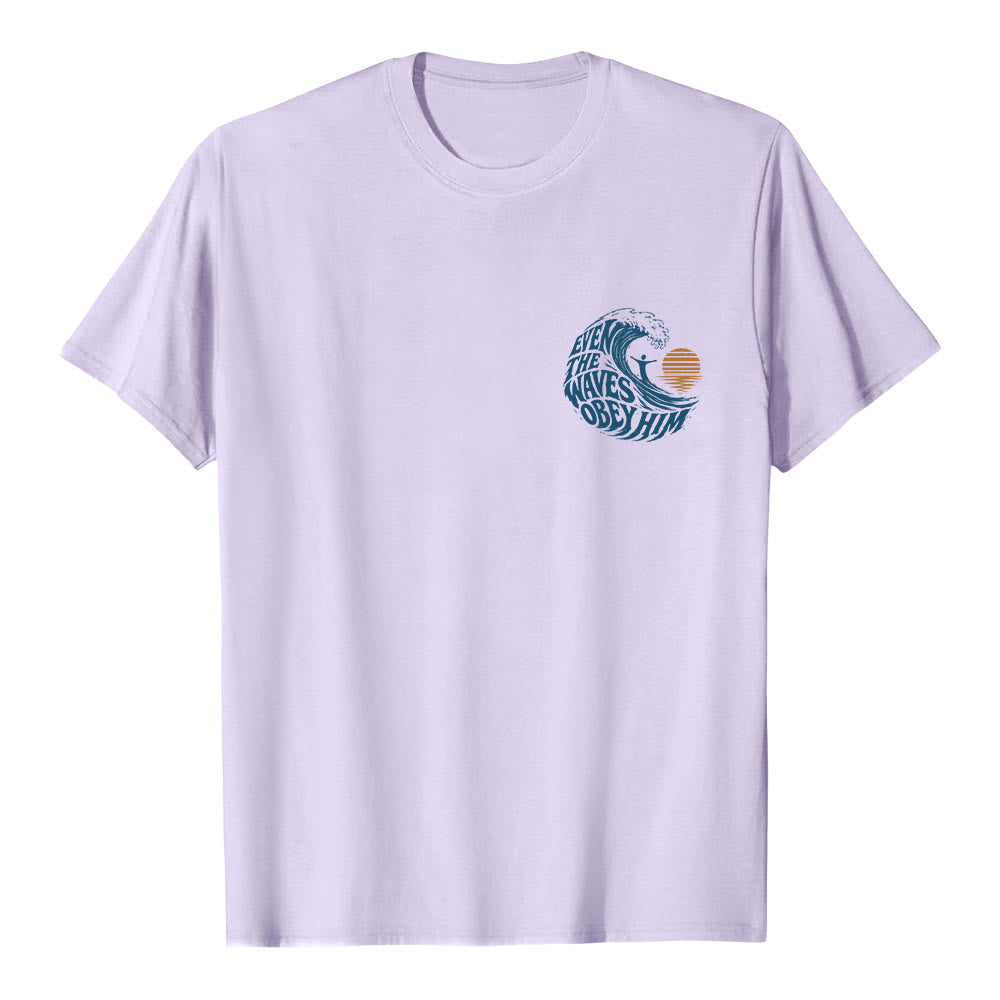 Christianartworkshop Even The Waves Obey Him Double-Side Wave Graphic Classic T-shirt - image 23