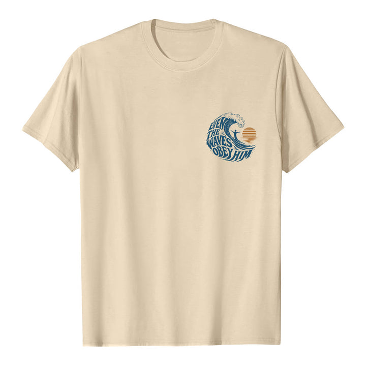 Christianartworkshop Even The Waves Obey Him Double-Side Wave Graphic Classic T-shirt - image 14