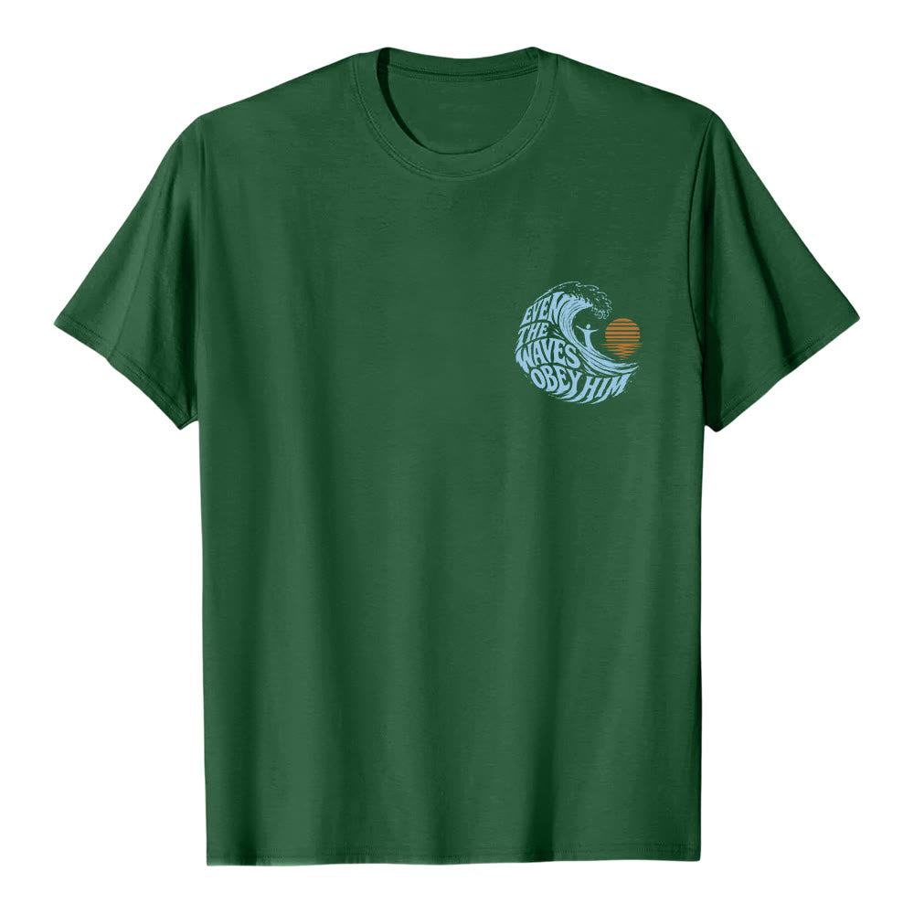 Christianartworkshop Even The Waves Obey Him Double-Side Wave Graphic Classic T-shirt - image 17