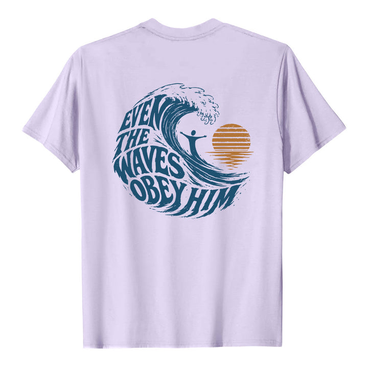 Christianartworkshop Even The Waves Obey Him Double-Side Wave Graphic Classic T-shirt - image 22