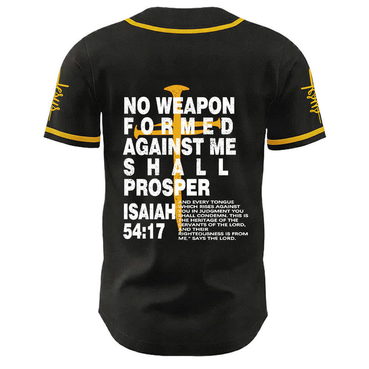 Christianartworkshop No Weapon Formed Against Me Shall Prosper Baseball Jersey - image 7