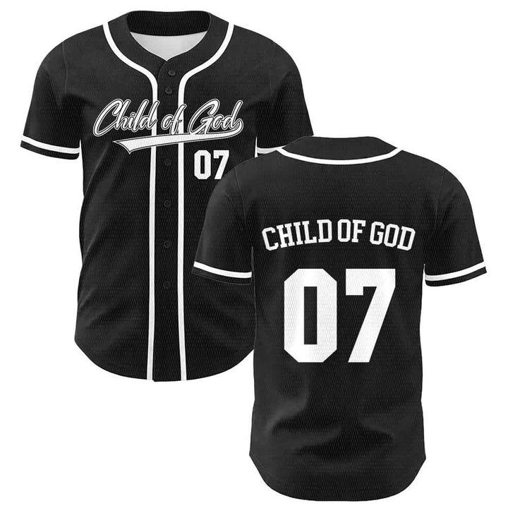 Christianartworkshop Child Of God Number 07 Unisex Baseball Jersey - White - 5XL - image 3