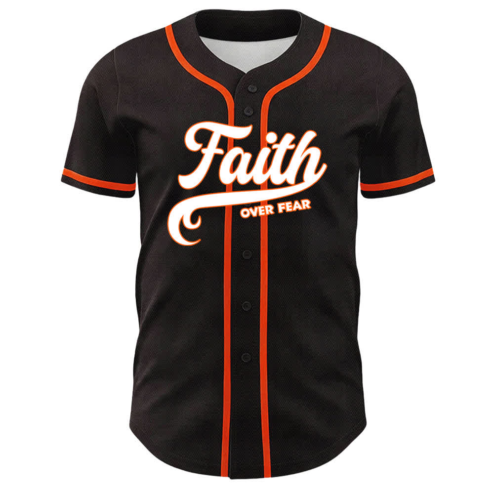 Christianartworkshop Faith Over Fear Lamb Cross Skull Graphic Unisex Baseball Jersey - image 11