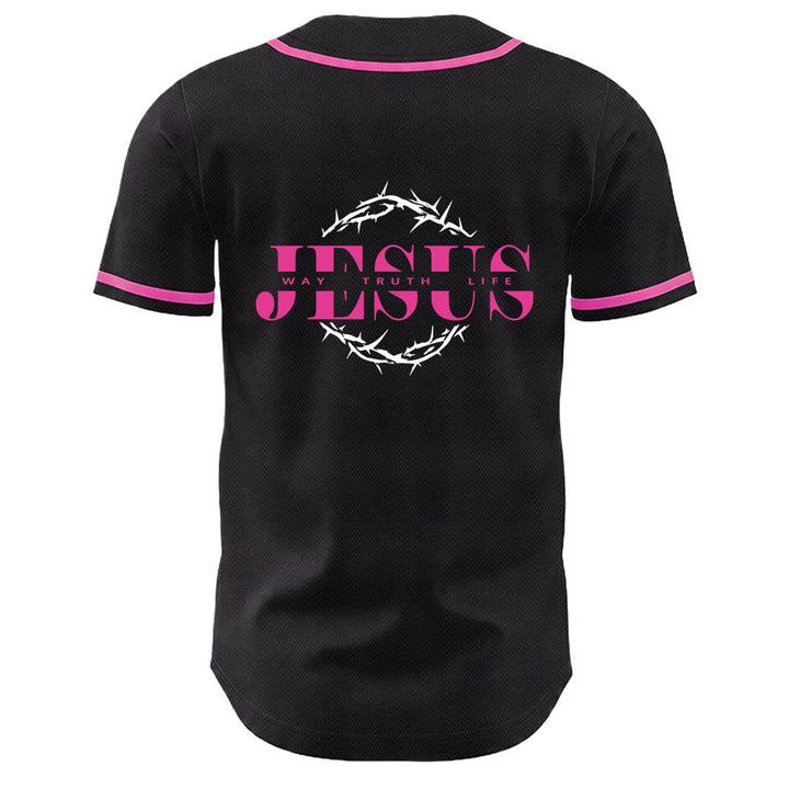 Christianartworkshop Thorn Crown Jesus Way Truth Life Graphic Unisex Baseball Jersey - image 13