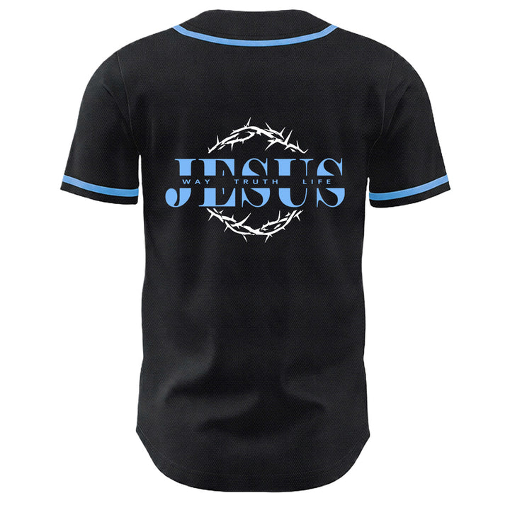 Christianartworkshop Thorn Crown Jesus Way Truth Life Graphic Unisex Baseball Jersey - image 7