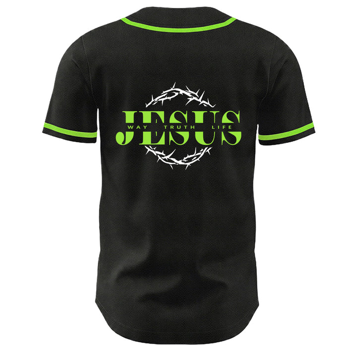 Christianartworkshop Thorn Crown Jesus Way Truth Life Graphic Unisex Baseball Jersey - image 23