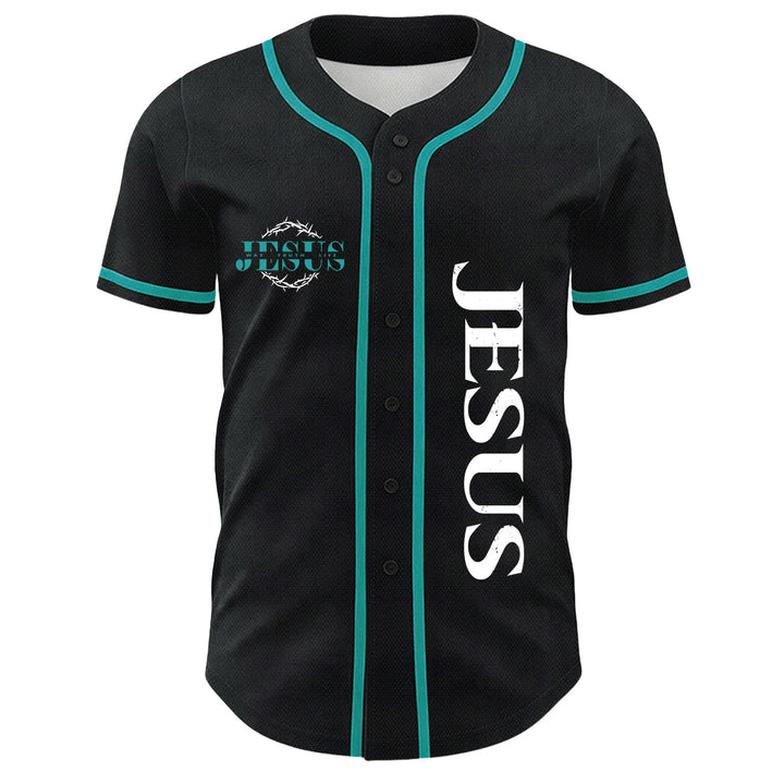 Christianartworkshop Thorn Crown Jesus Way Truth Life Graphic Unisex Baseball Jersey - image 5