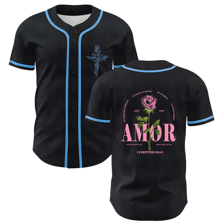 Christianartworkshop Faith Over Fear Lamb Skull Cross Christian Unisex Baseball Jersey - Blue - 5XL - image 9