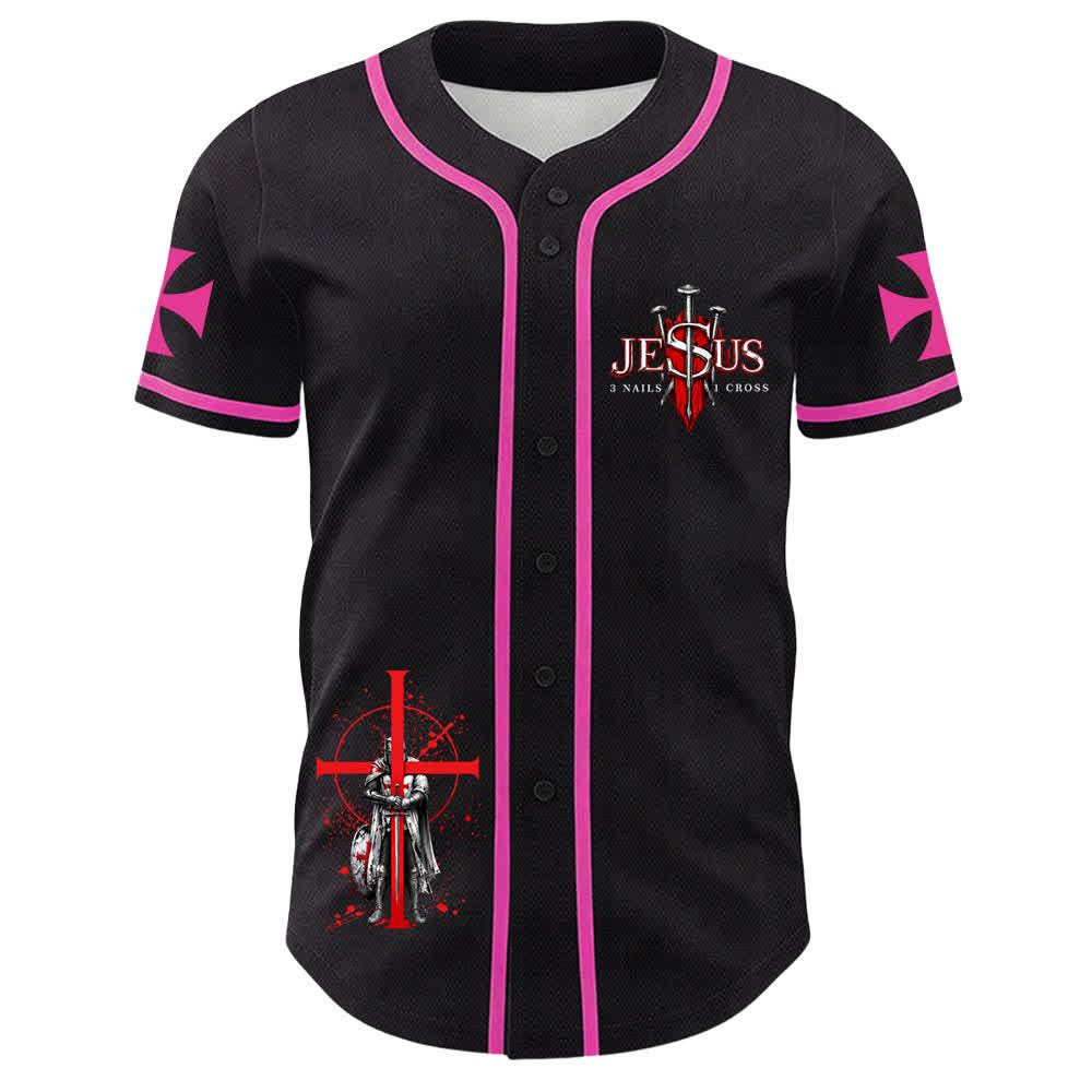 Christianartworkshop Powered By God Warrior Angel Knight Cross Christian Baseball Jersey - image 17