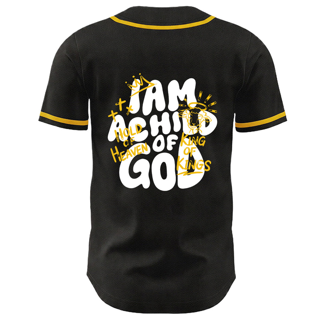 Christianartworkshop I Am A Child Of God Lamb Crown Graphic Unisex Baseball Jersey - image 1
