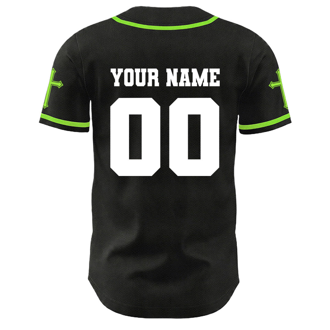Christianartworkshop Jesus Crucifixion Custom Name Number Cross Sleeve Unisex Baseball Jersey - image 6