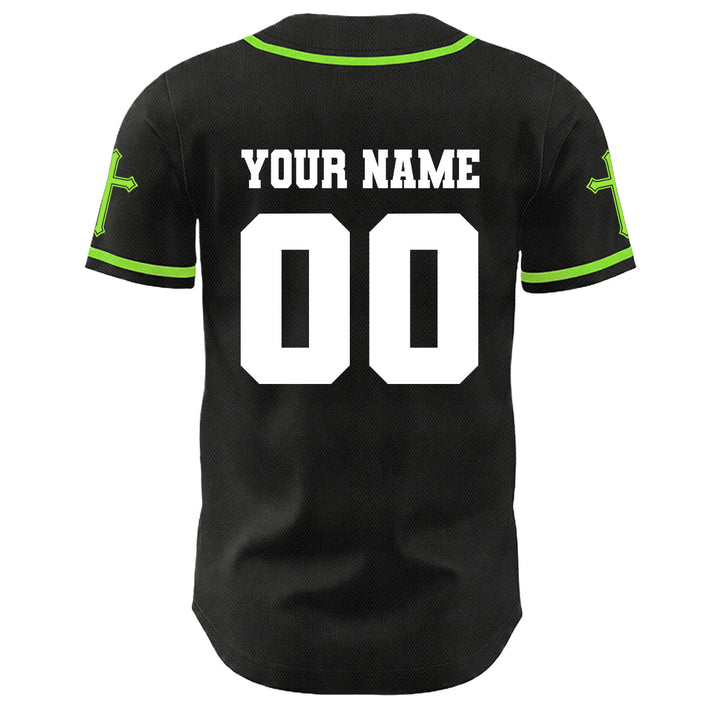 Christianartworkshop Jesus Crucifixion Custom Name Number Cross Sleeve Unisex Baseball Jersey - image 6