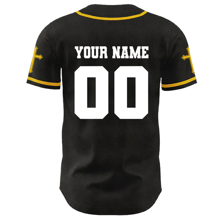 Christianartworkshop Jesus Crucifixion Custom Name Number Cross Sleeve Unisex Baseball Jersey - image 10