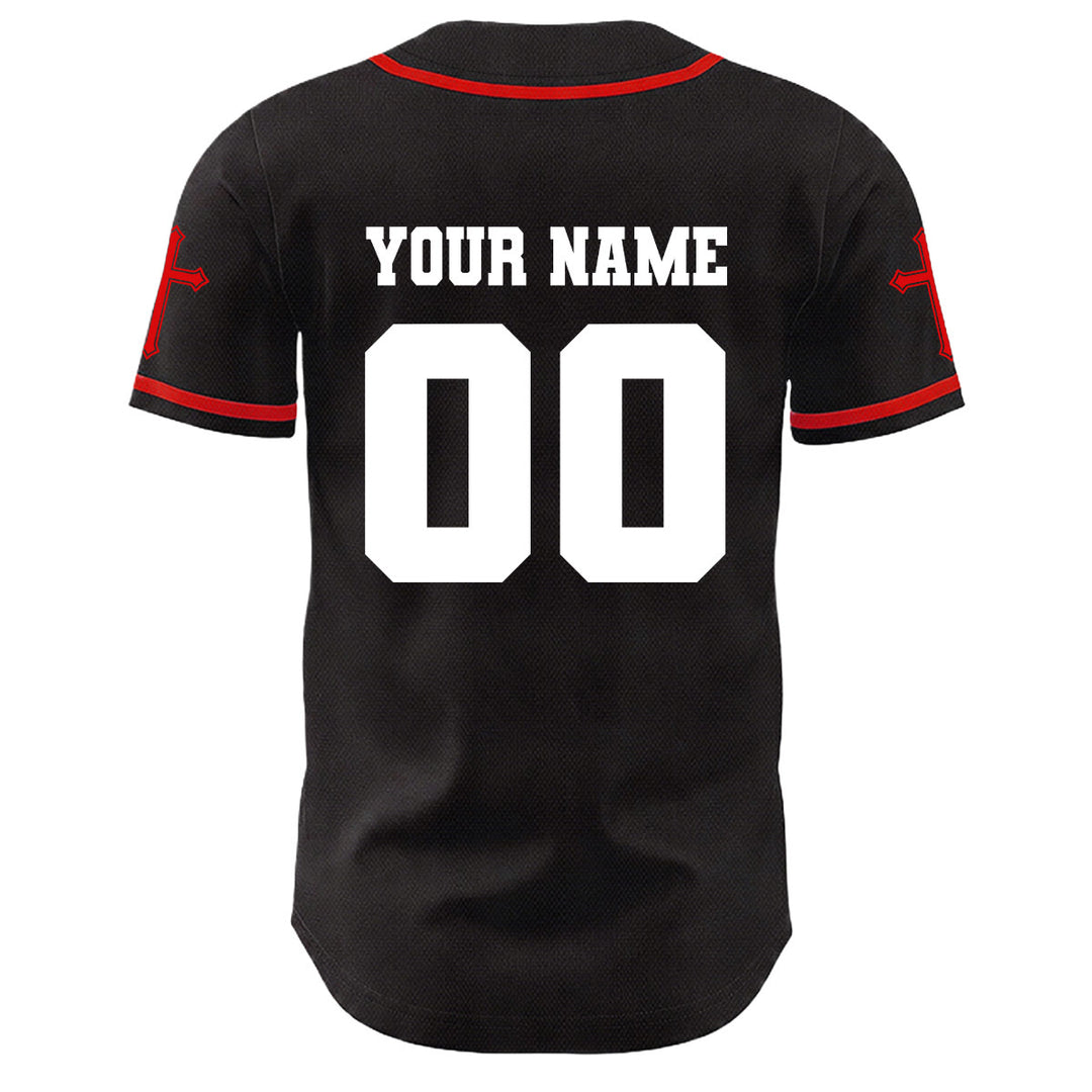 Christianartworkshop Jesus Crucifixion Custom Name Number Cross Sleeve Unisex Baseball Jersey - image 22