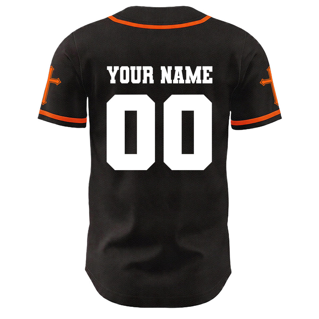 Christianartworkshop Jesus Crucifixion Custom Name Number Cross Sleeve Unisex Baseball Jersey - image 26