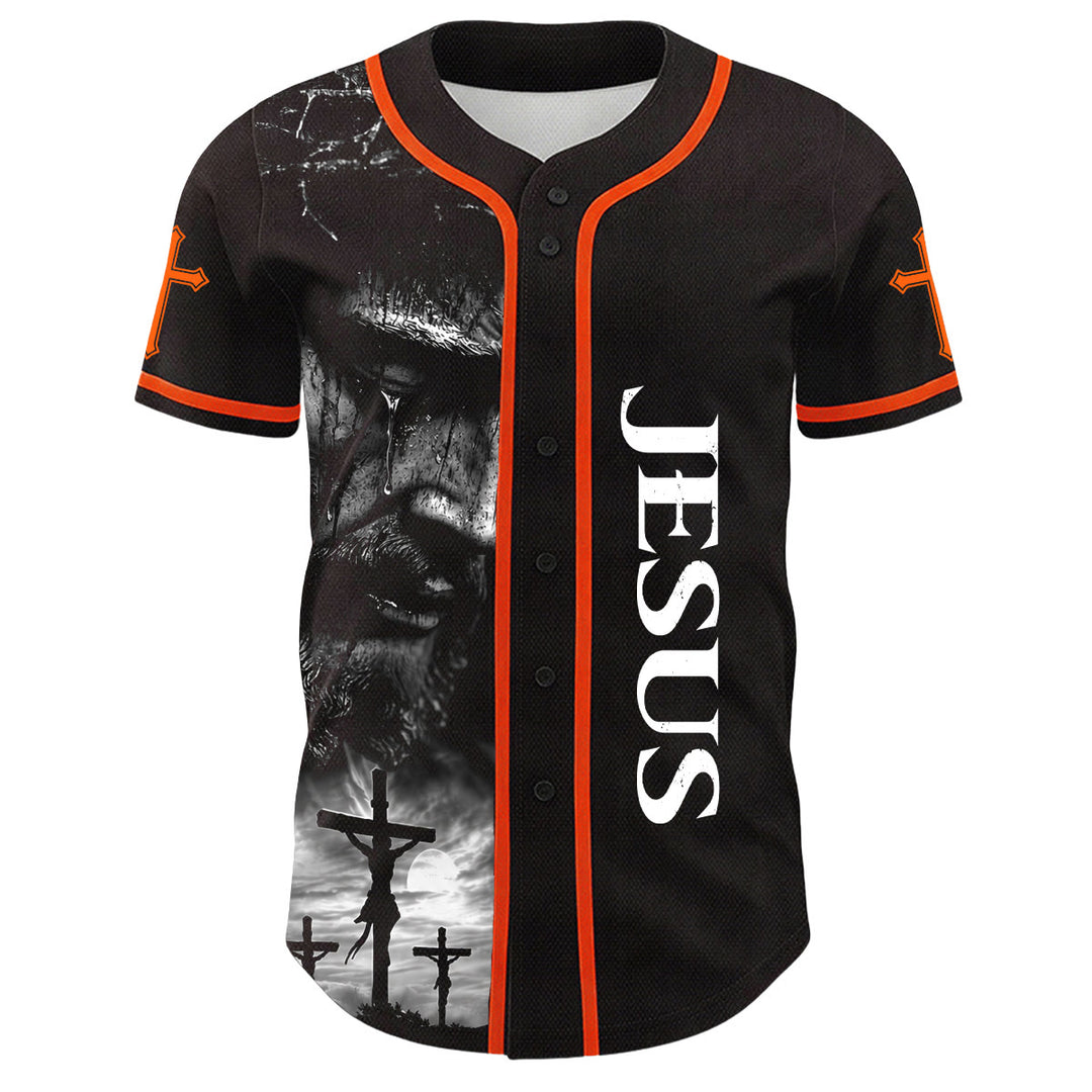 Christianartworkshop Jesus Crucifixion Custom Name Number Cross Sleeve Unisex Baseball Jersey - image 27