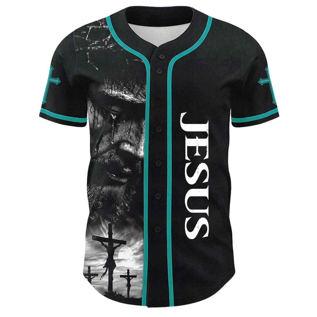 Christianartworkshop Jesus Crucifixion Custom Name Number Cross Sleeve Unisex Baseball Jersey - image 35