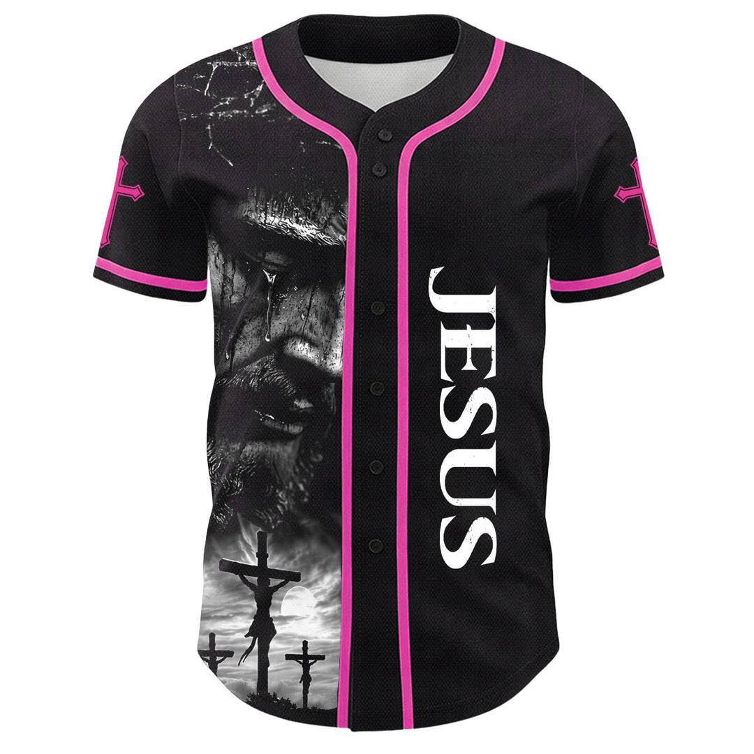 Christianartworkshop Jesus Crucifixion Custom Name Number Cross Sleeve Unisex Baseball Jersey - image 19