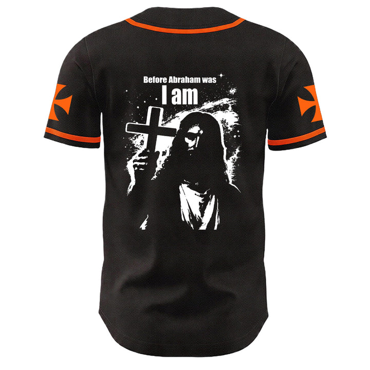 Christianartworkshop Before Abraham Was I Am Jesus Cross Nail Graphic Unisex Baseball Jersey - image 4