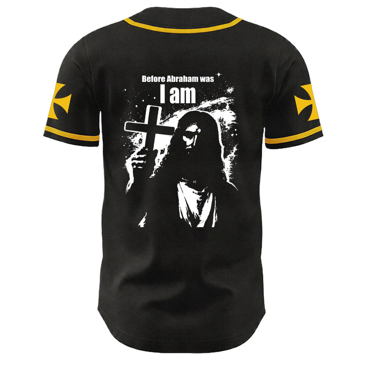 Christianartworkshop Before Abraham Was I Am Jesus Cross Nail Graphic Unisex Baseball Jersey - image 7