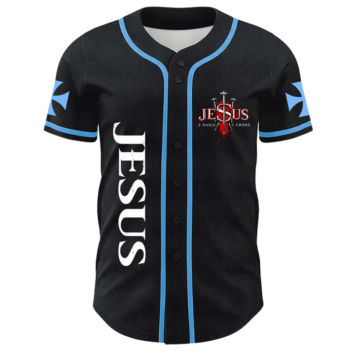Christianartworkshop Before Abraham Was I Am Jesus Cross Nail Graphic Unisex Baseball Jersey - image 11