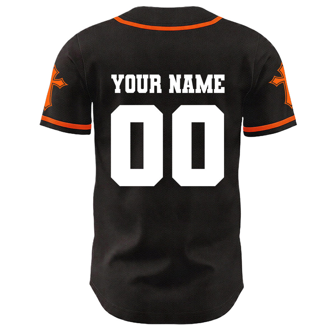 Christianartworkshop Crown Of Thorns Jesus Custom Name Number Cross Sleeve Unisex Baseball Jersey - image 22