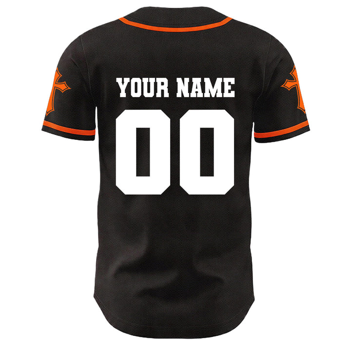 Christianartworkshop Crown Of Thorns Jesus Custom Name Number Cross Sleeve Unisex Baseball Jersey - image 22
