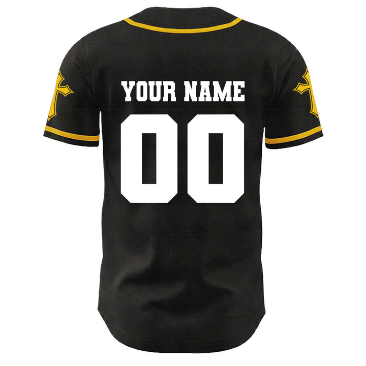 Christianartworkshop Crown Of Thorns Jesus Custom Name Number Cross Sleeve Unisex Baseball Jersey - image 10