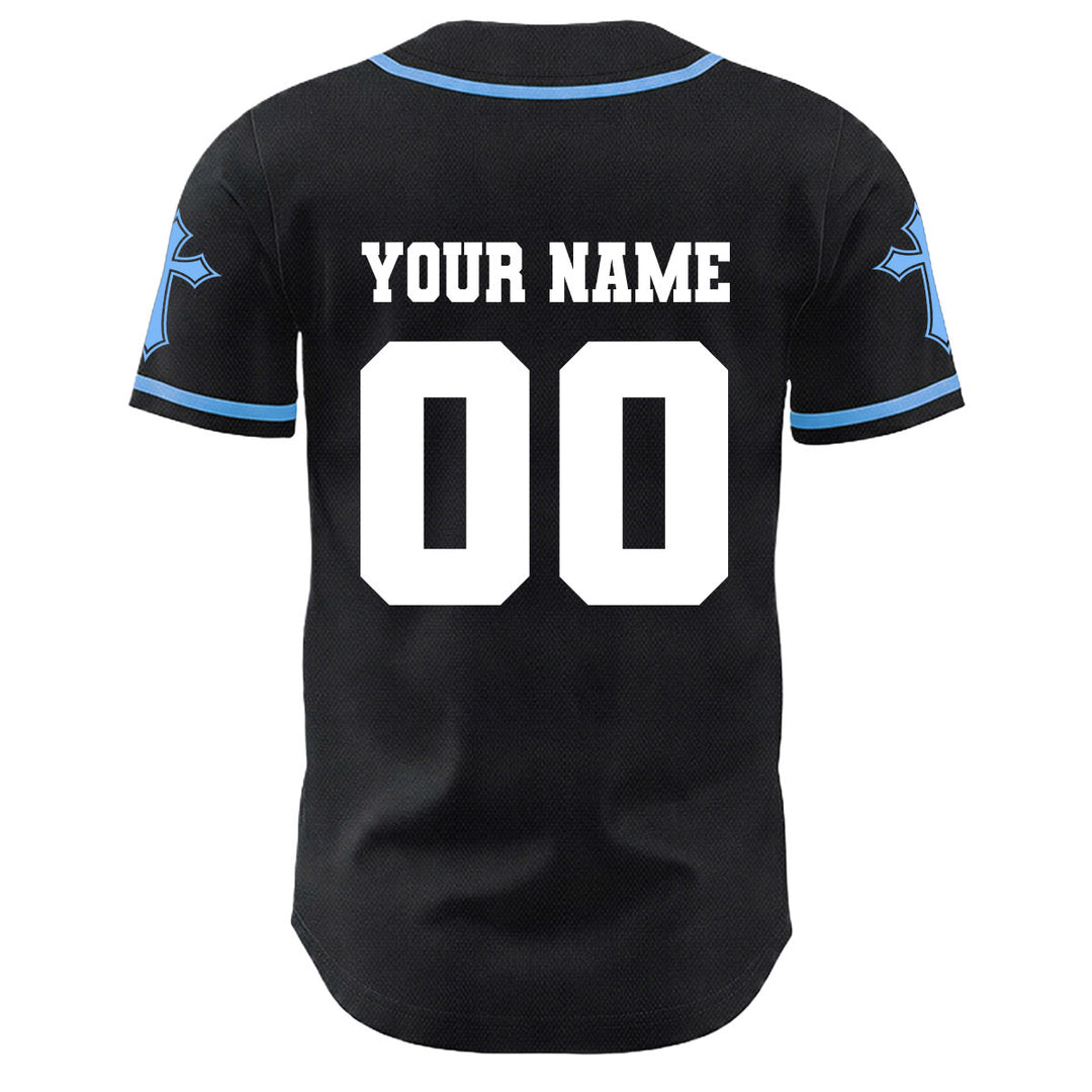Christianartworkshop Crown Of Thorns Jesus Custom Name Number Cross Sleeve Unisex Baseball Jersey - image 14