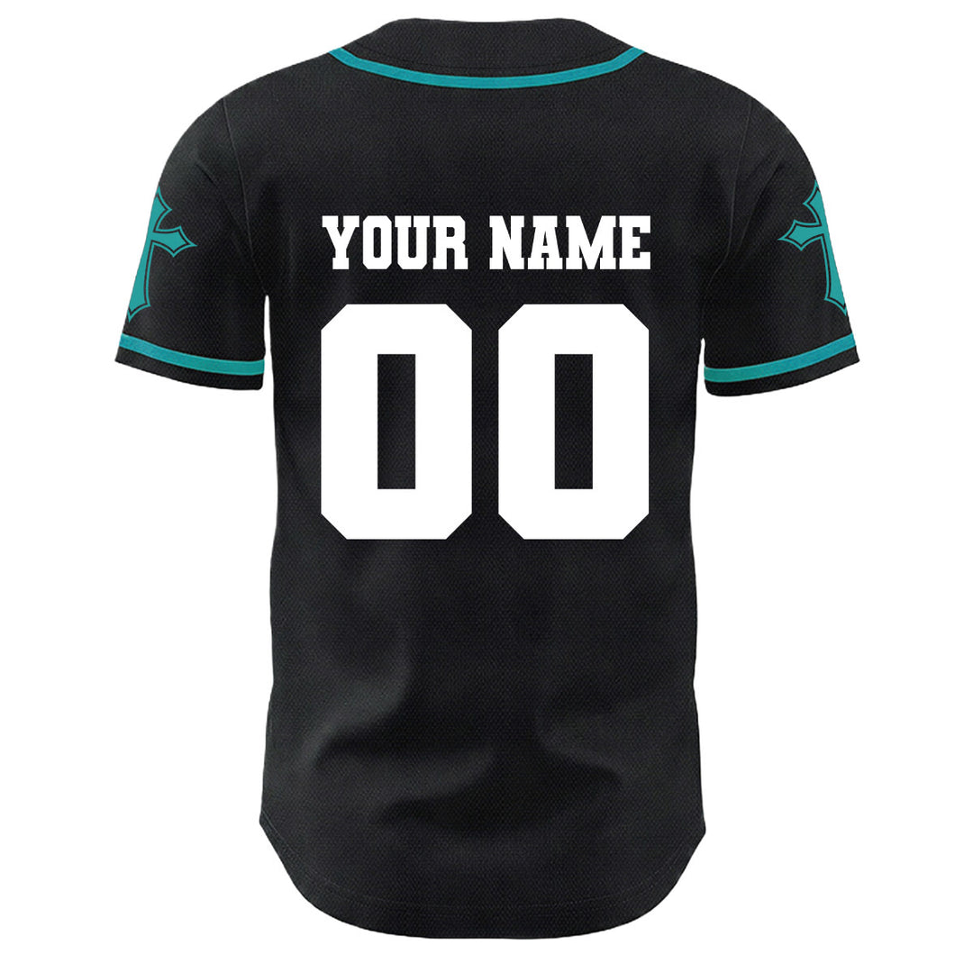 Christianartworkshop Crown Of Thorns Jesus Custom Name Number Cross Sleeve Unisex Baseball Jersey - image 34