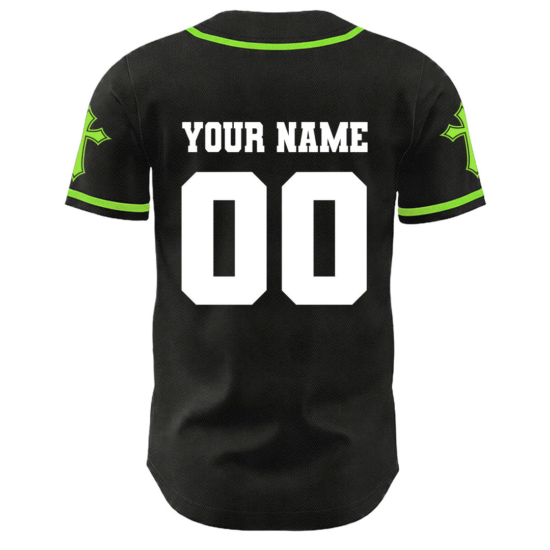 Christianartworkshop Crown Of Thorns Jesus Custom Name Number Cross Sleeve Unisex Baseball Jersey - image 26