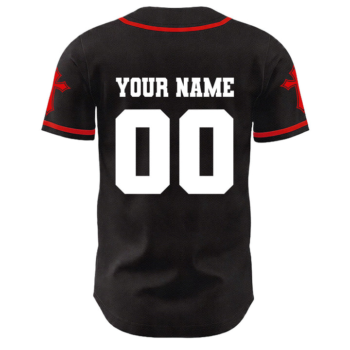 Christianartworkshop Crown Of Thorns Jesus Custom Name Number Cross Sleeve Unisex Baseball Jersey - image 6