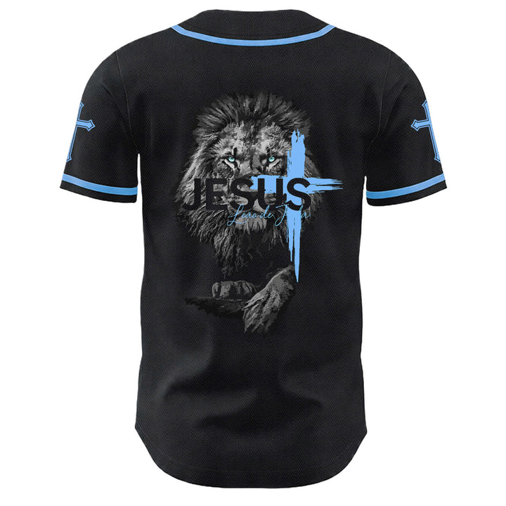 Christianartworkshop Lion Of Judah Jesus Cross Graphic Unisex Baseball Jersey - image 7