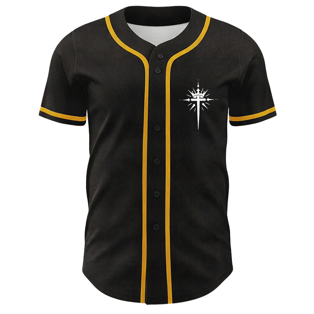 Christianartworkshop Yeshua Crown Of Thorns Cross Angel Wings Unisex Baseball Jersey - image 5