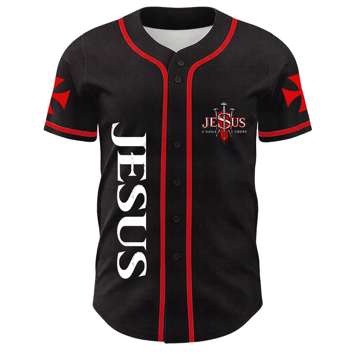 Christianartworkshop Jesus Lion Of Judah Torn Scratch 3 Nails Cross Unisex Baseball Jersey - image 2
