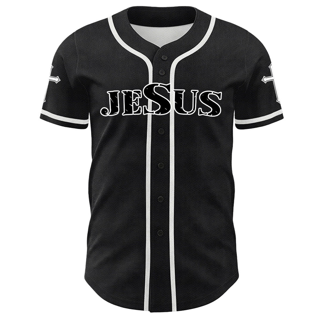 Christianartworkshop Jesus Virgin Mary Crucifix Cross Christian Unisex Baseball Jersey - image 2