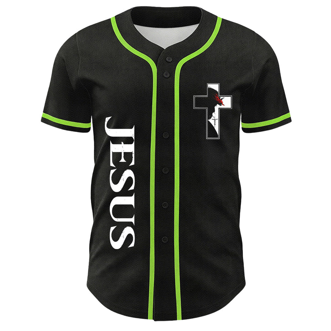 Christian Virgin Mary Jesus Crucifix Cross Graphic Baseball Jersey - image 23