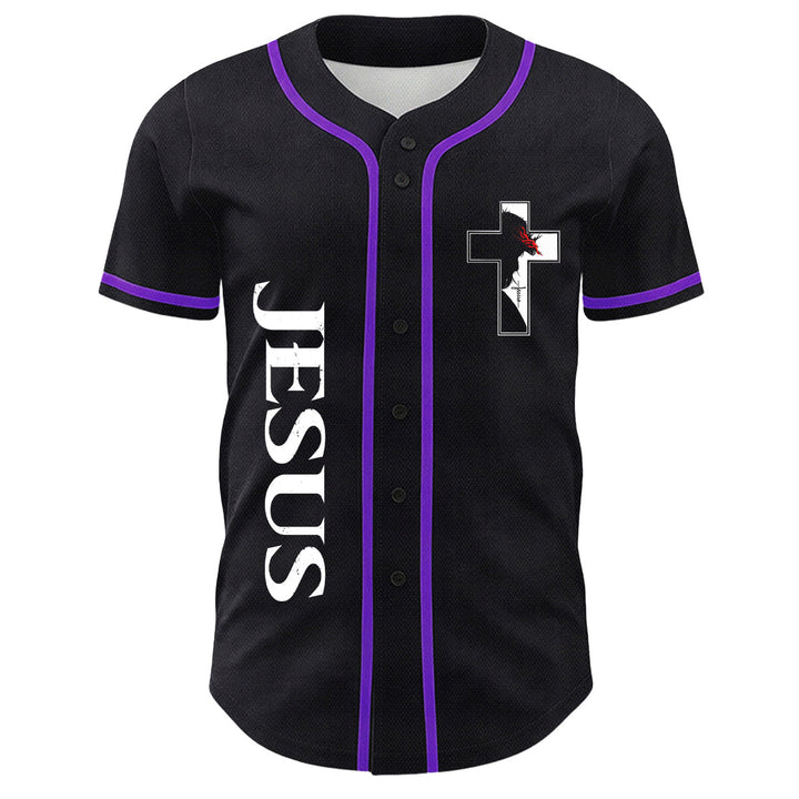 Christian Virgin Mary Jesus Crucifix Cross Graphic Baseball Jersey - image 26