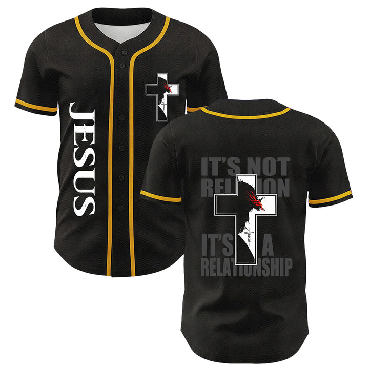 Christian Virgin Mary Jesus Crucifix Cross Graphic Baseball Jersey - Yellow - 5XL - image 9