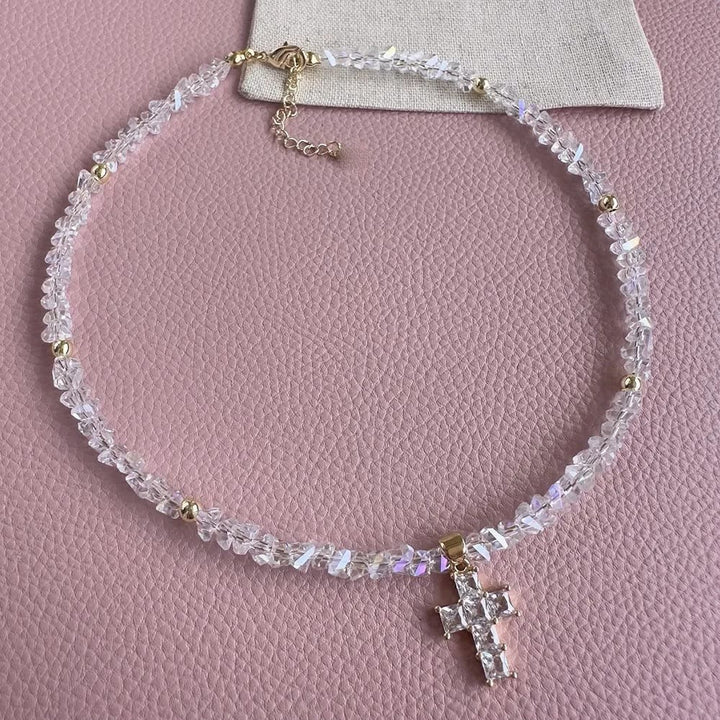 Christianartworkshop Faceted Crystal Bead Cross Charm Bracelet: Emblem of Sparkling Heavenly Blessing - image 6