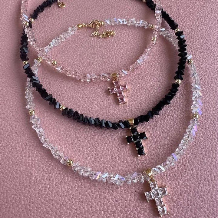 Christianartworkshop Faceted Crystal Bead Cross Charm Bracelet: Emblem of Sparkling Heavenly Blessing - image 3